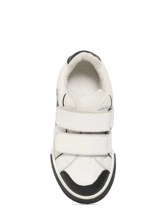 Dolce&Gabbana   Logo print leather strap sneakers 