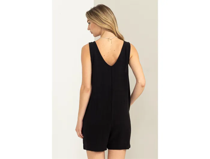 Double Zero Women's V-Neck Pocket Romper