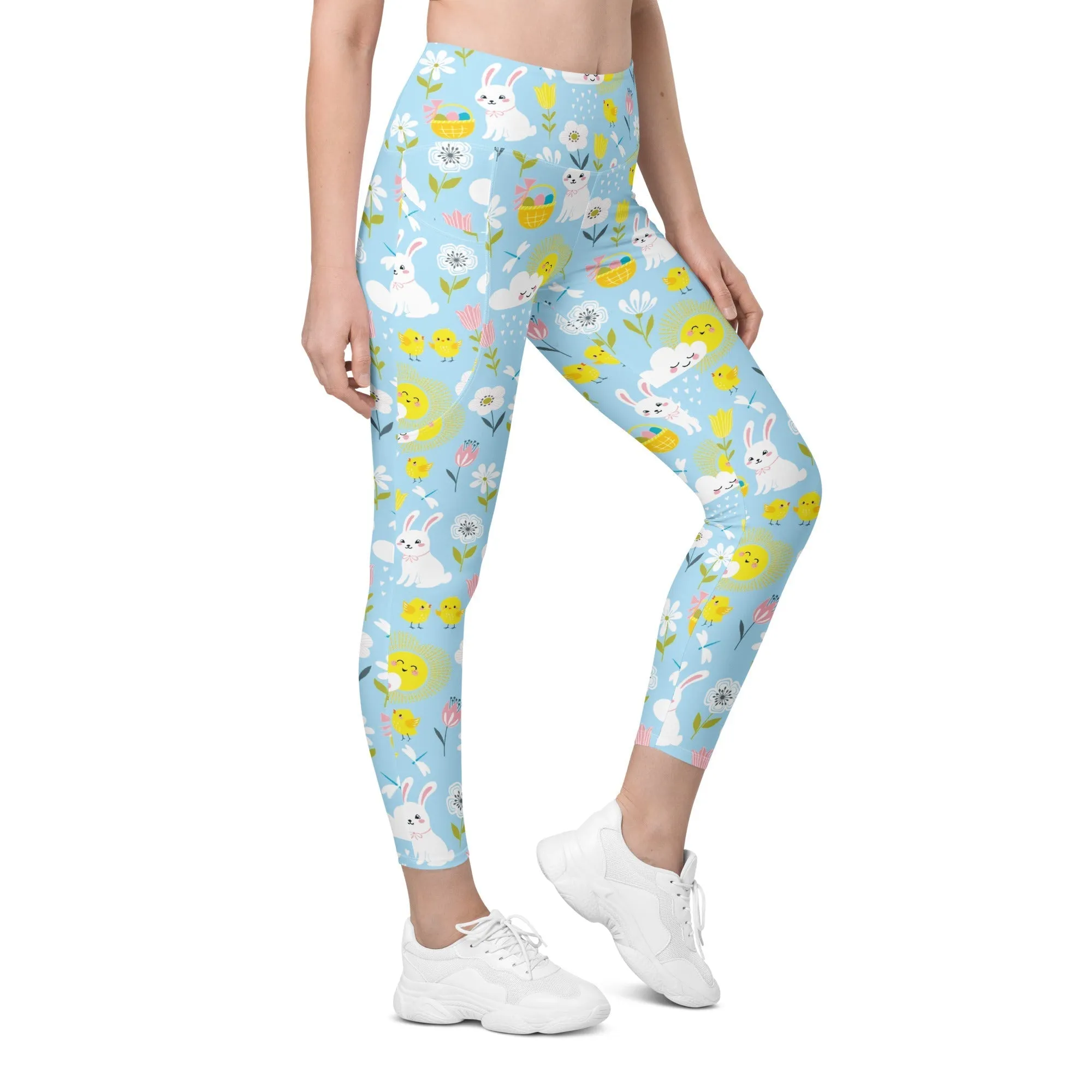 Easter Cute Pattern Leggings With Pockets