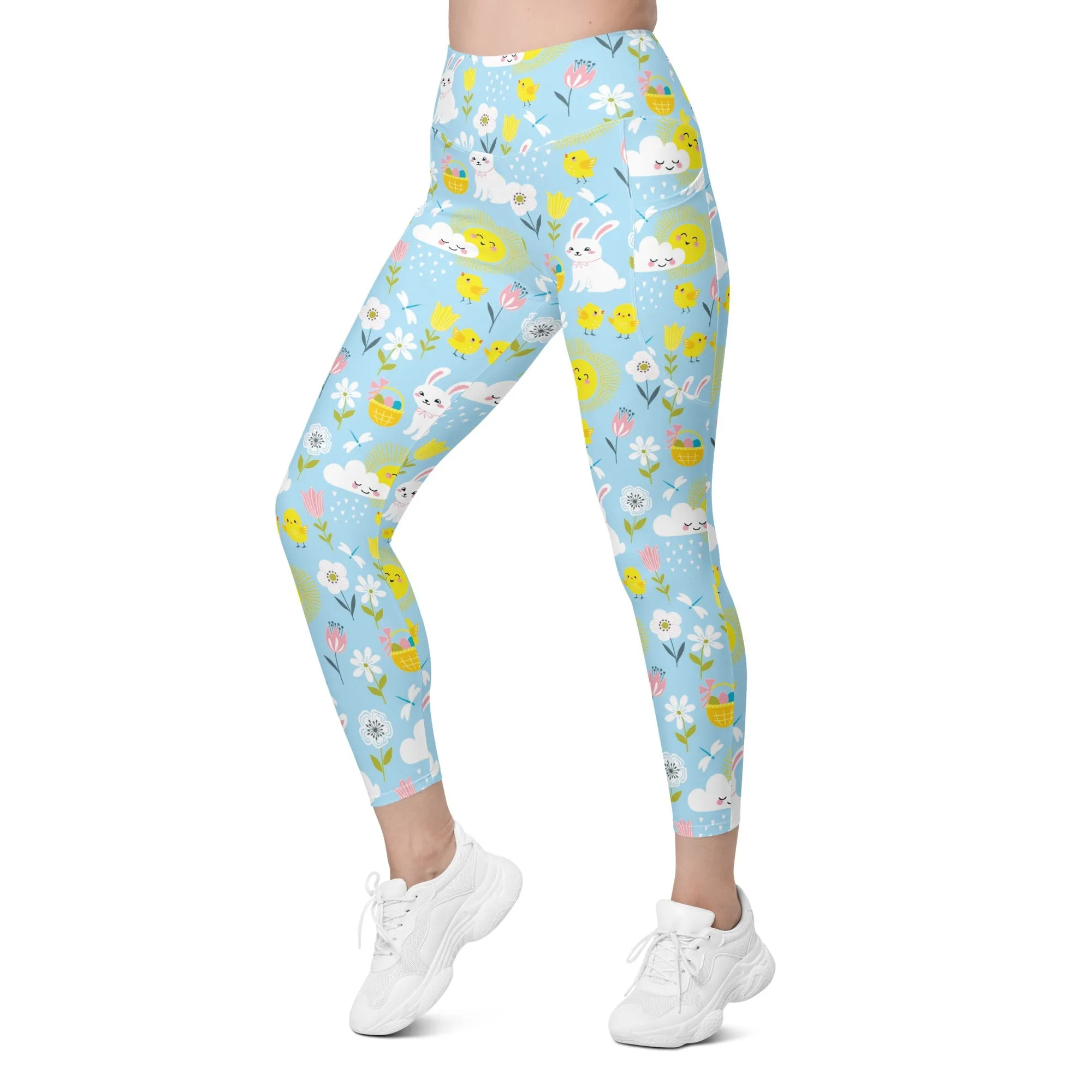 Easter Cute Pattern Leggings With Pockets