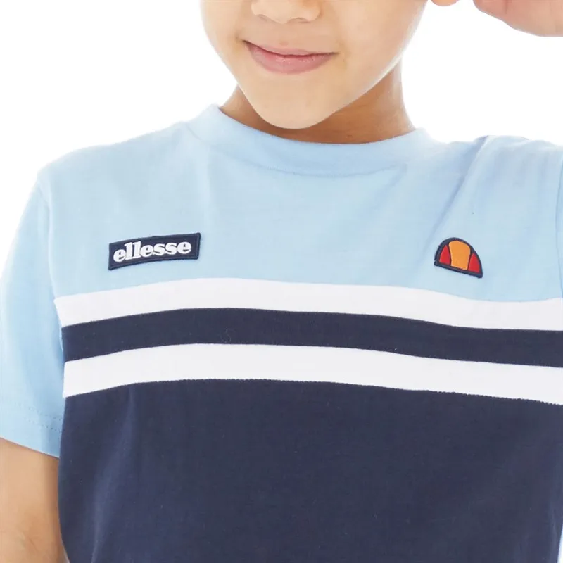 Ellesse Boys Dario Three Pack T-Shirts And Joggers Set Navy/Sky Blue/White