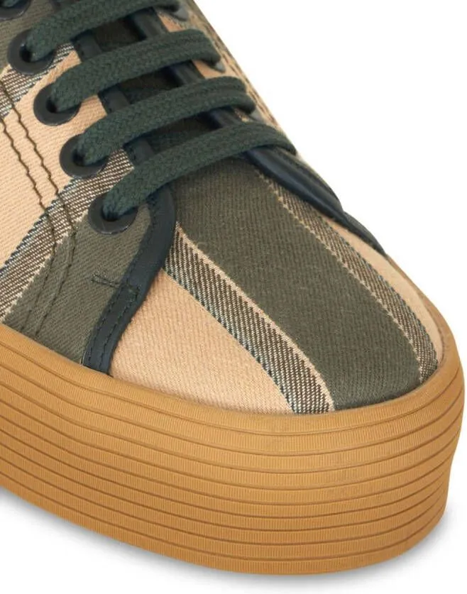 ETRO striped lace-up sneakers Green