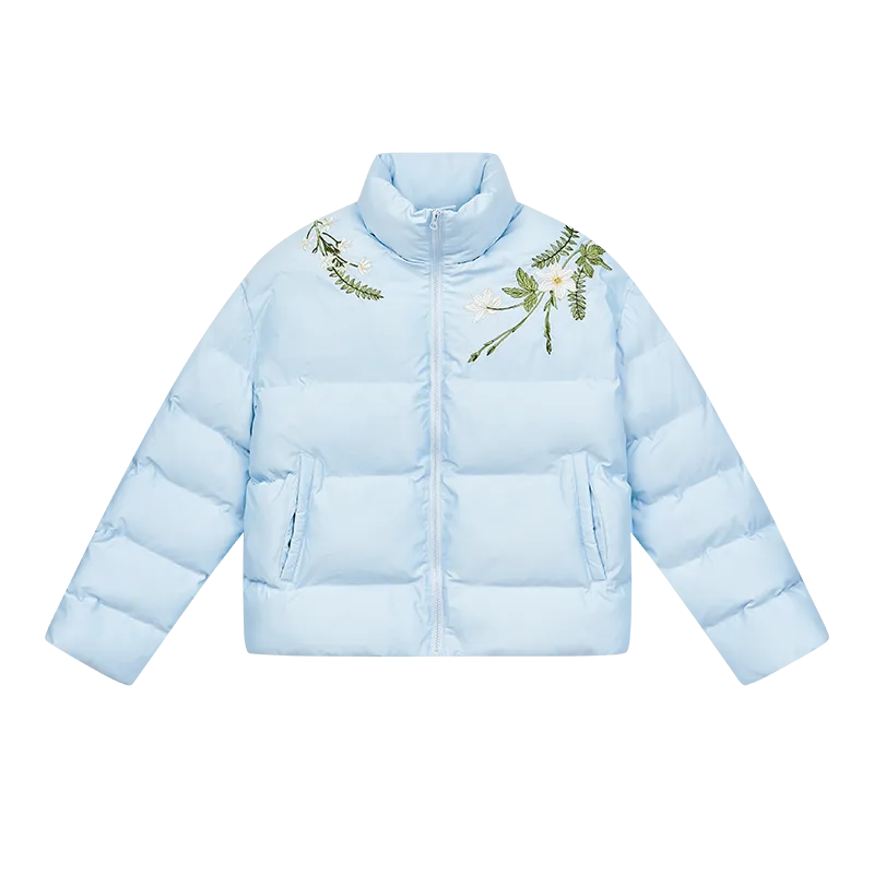 Floral Embroidered Loose Padded Jacket