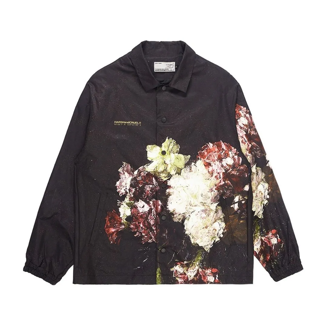 Floral Print Retro Coach Jacket