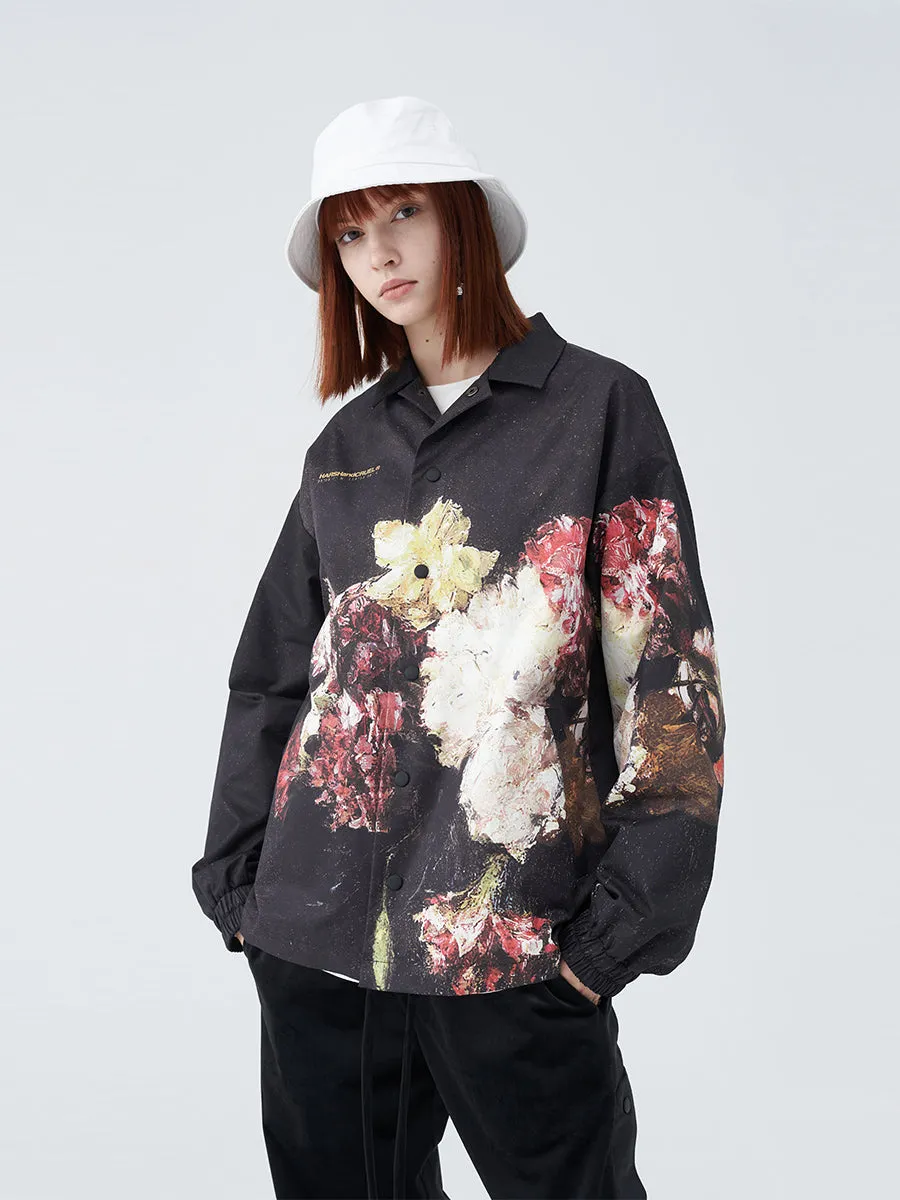 Floral Print Retro Coach Jacket