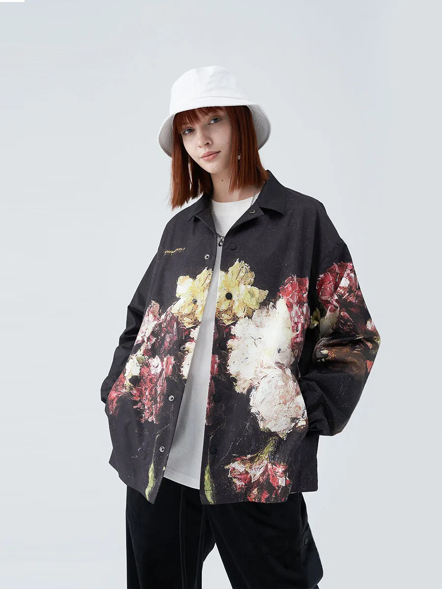 Floral Print Retro Coach Jacket