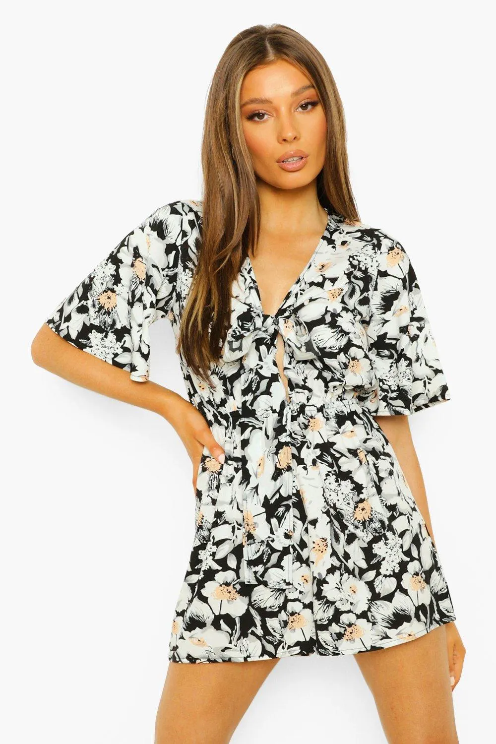 Floral Tie Detail Romper