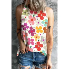 Flower Printed Round Neck Tank