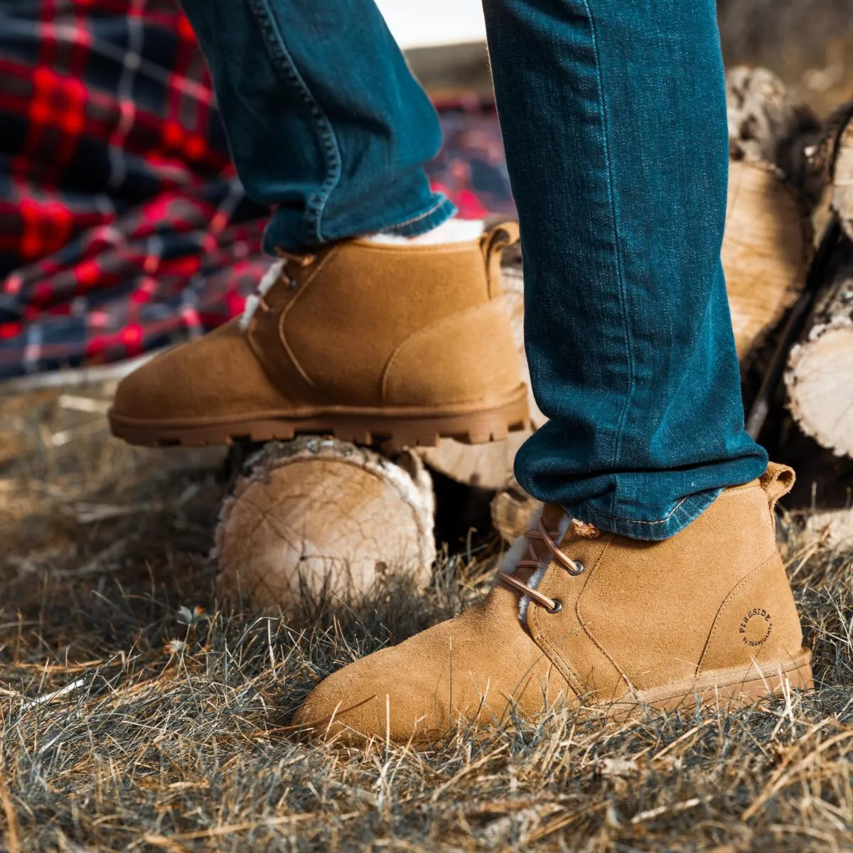      Genuine Shearling Lace-Up Boot     