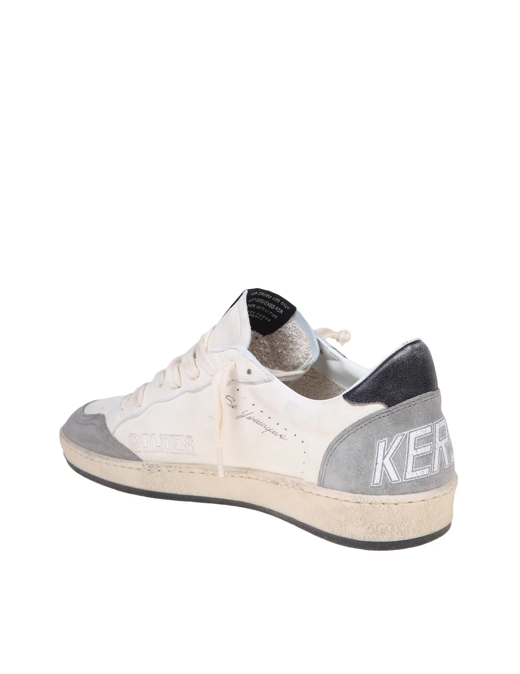 GOLDEN GOOSE BALLSTAR SNEAKERS IN WHITE AND GRAY LEATHER AND SUEDE