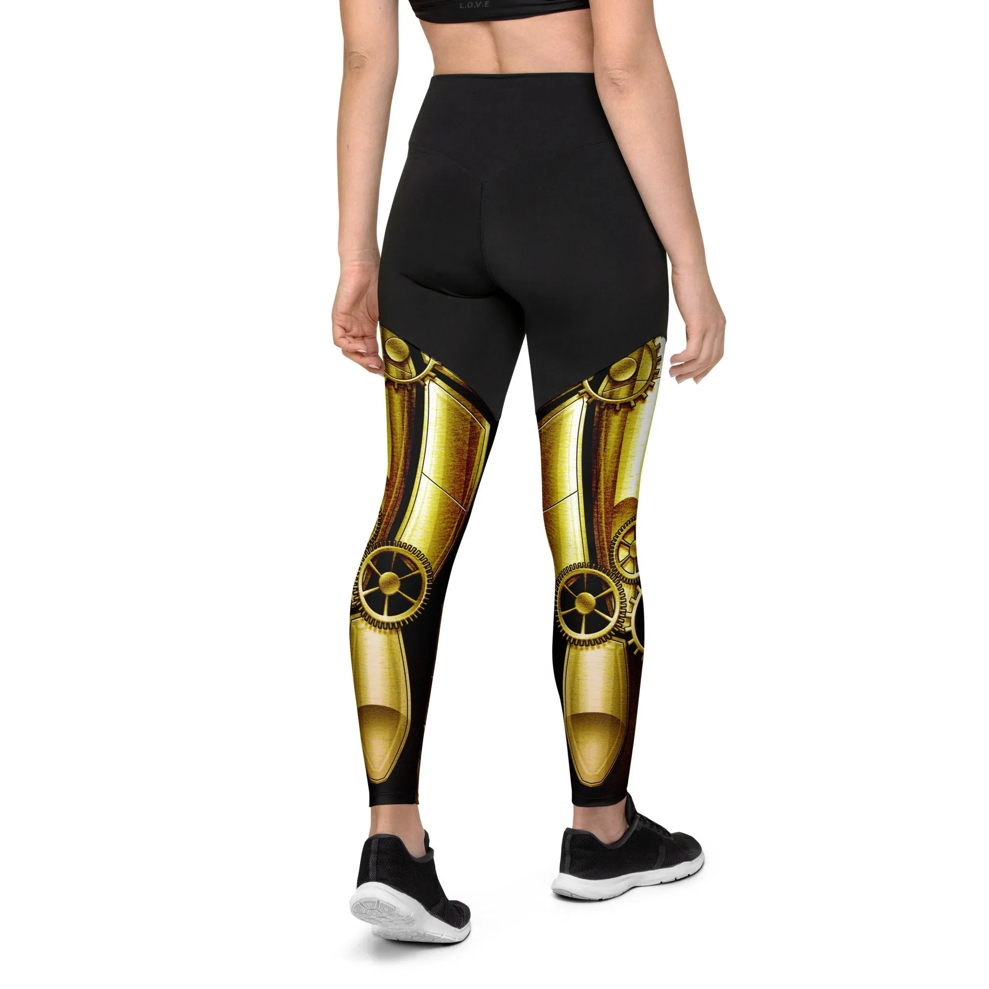 Golden Machine Compression Leggings