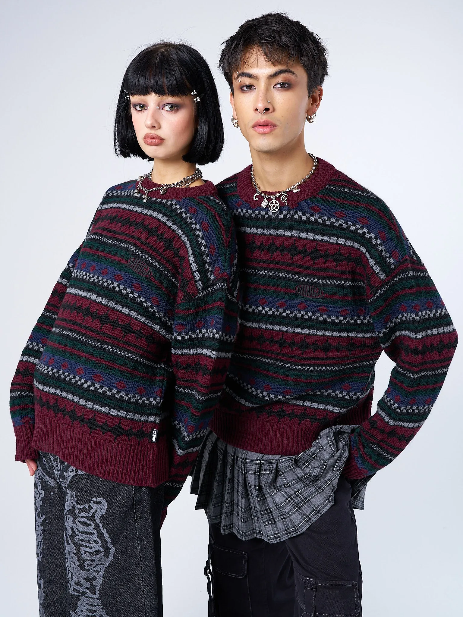 Grandpa Jacquard Knit Jumper