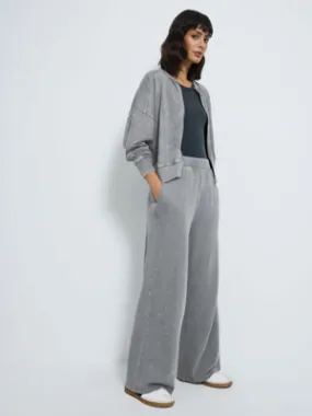 Grey Acid Wash Wide Leg Joggers | Women | George at ASDA