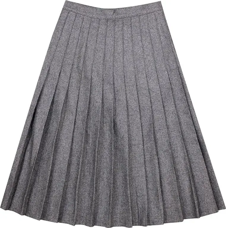 Grey Pleated Skirt | ThriftTale