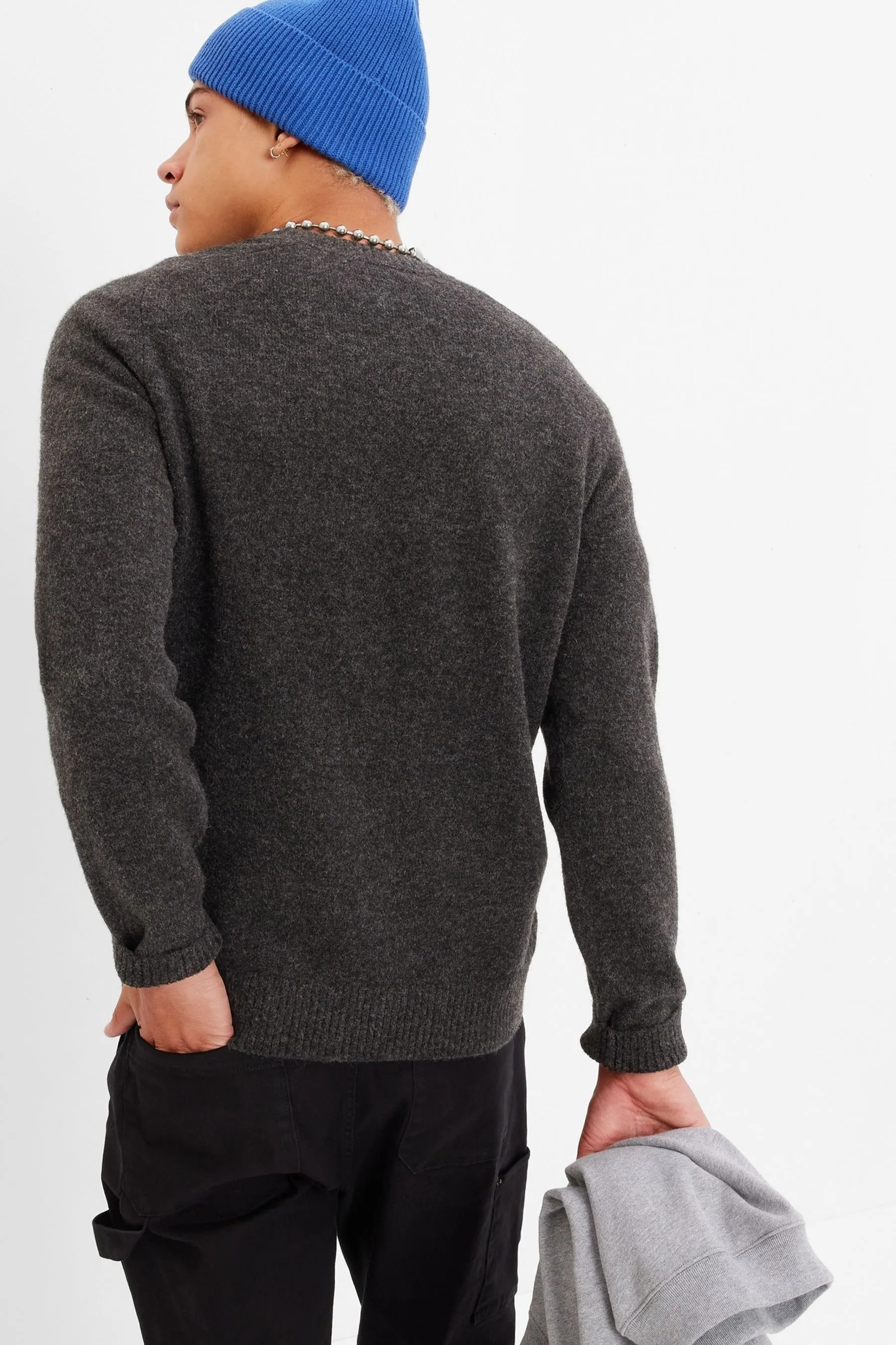 Grey Recycled Crewneck Jumper