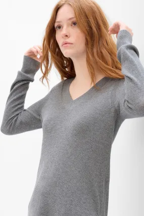 Grey V-Neck Jumper