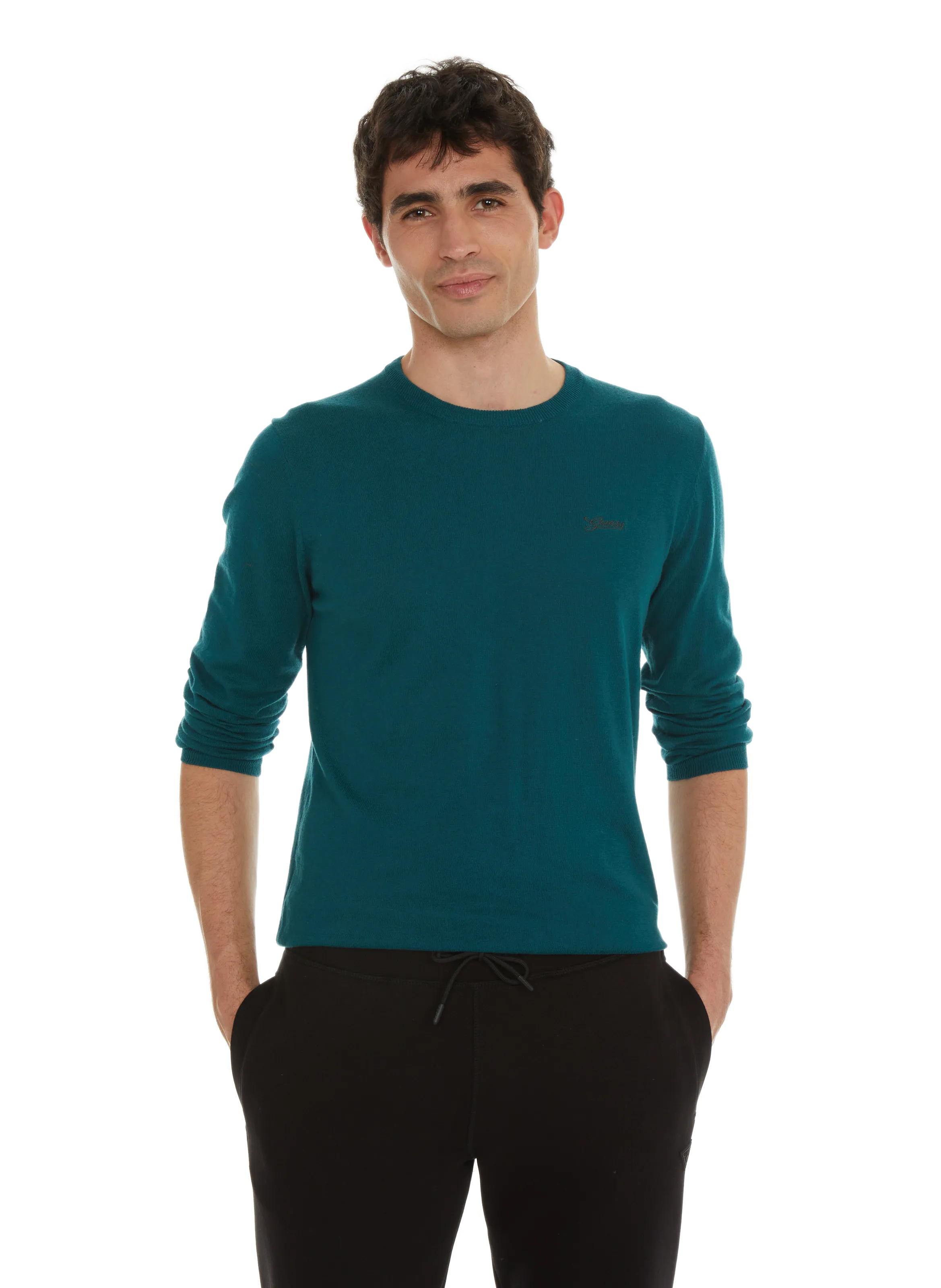 GUESS  Plain cotton jumper - Green