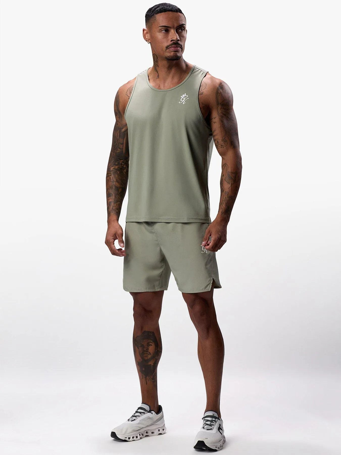 Gym King Mens Flex Vest - Soft Khaki