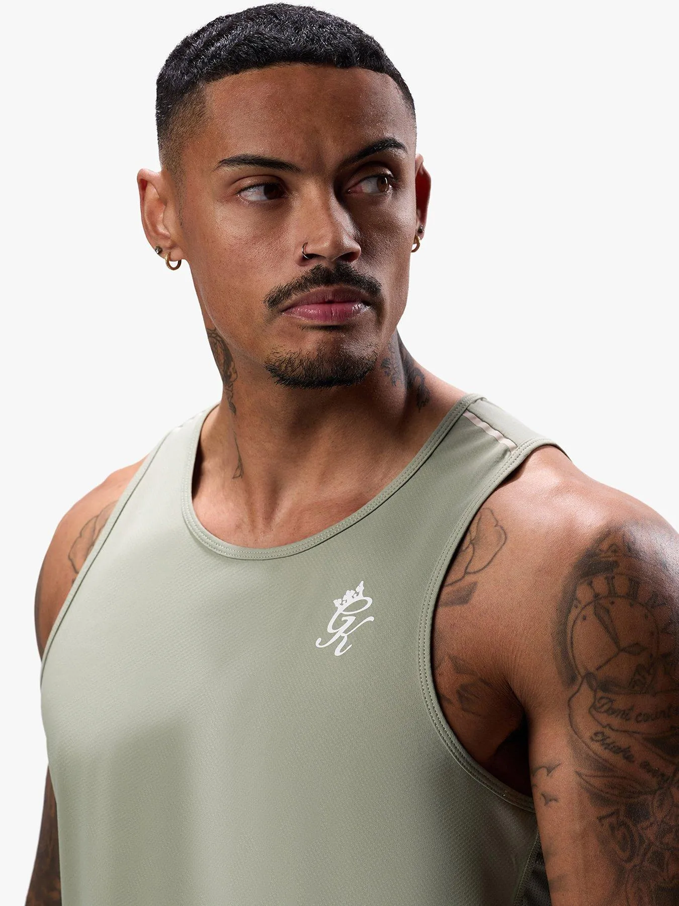 Gym King Mens Flex Vest - Soft Khaki