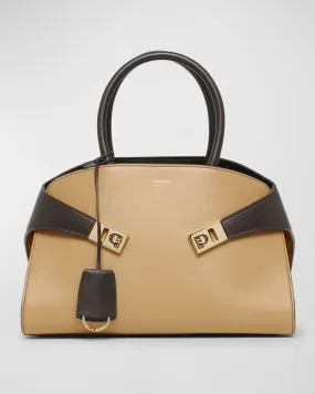 Hug Colorblock Leather Top-Handle Bag