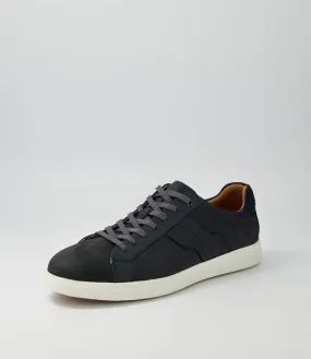 HUSH PUPPIES Gravity Navy Wild Leather Sneakers