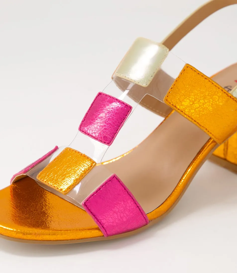 I LOVE BILLY Harmio Bright Multi Clear Vinylite Sandals