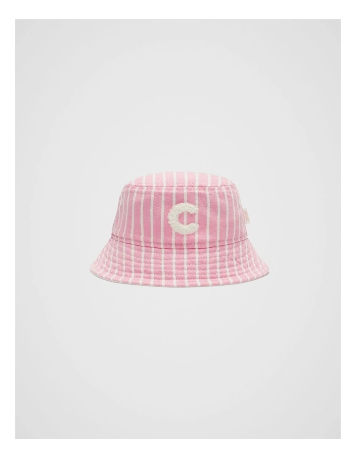 Initial Stripe Sun Hat in C