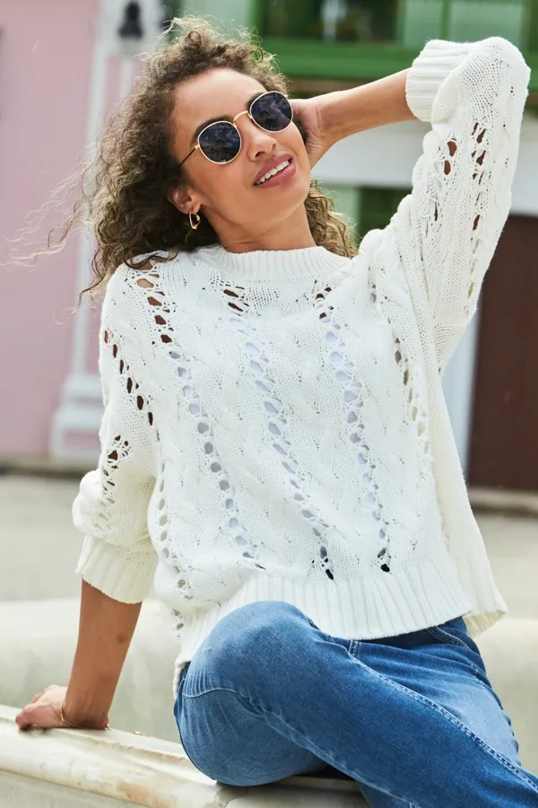 Ivory Open Stitch Jumper