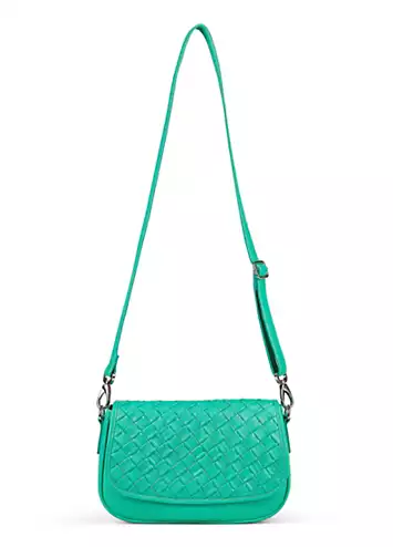 Jade Green Leather Weave Shoulder Bag by Kaleidoscope | Look Again