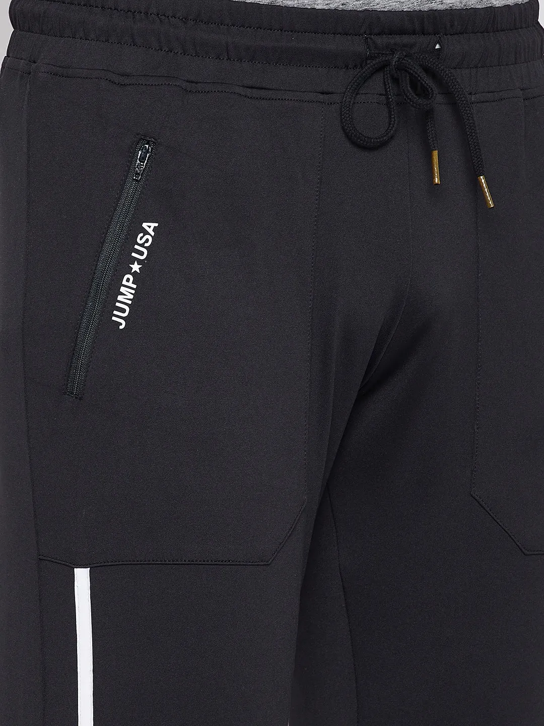 JUMP USA Men Black Slim Fit Active Wear Joggers