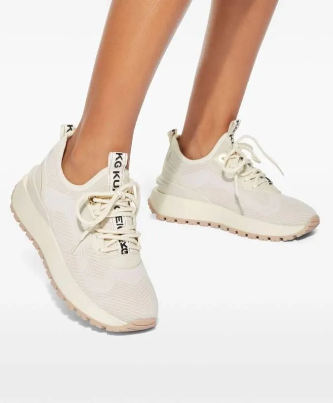 KG Kurt Geiger Louisa knit-panel sneakers Neutrals