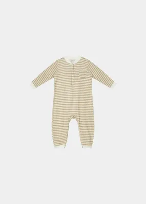 kids Caramel TOADFISH BABY ROMPER - CHECK PRINT