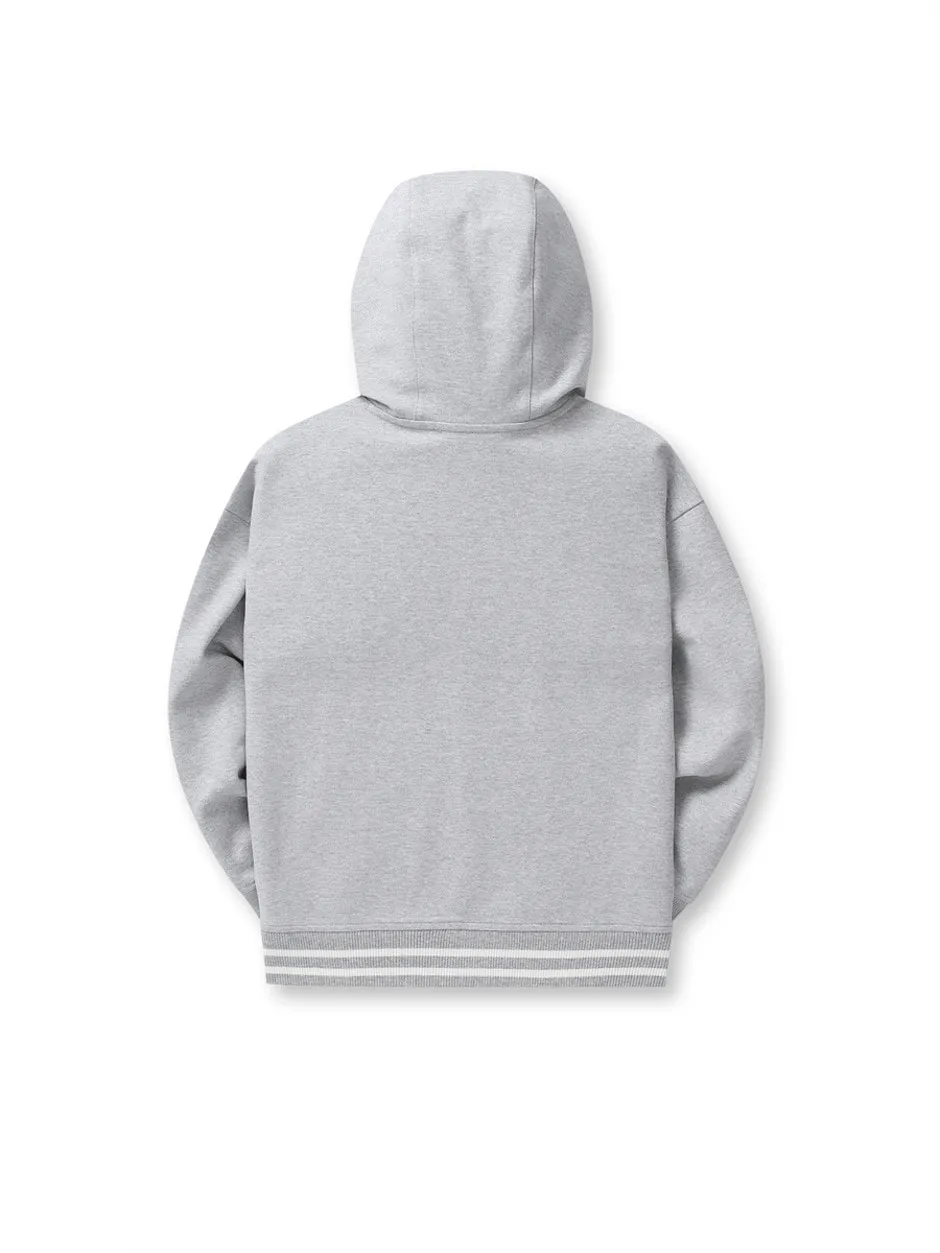 [KIDS] Varsity Logo Hoodie Melange Grey Melange Grey