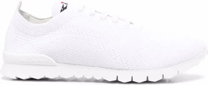 Kiton FIT textured-knit sneakers White