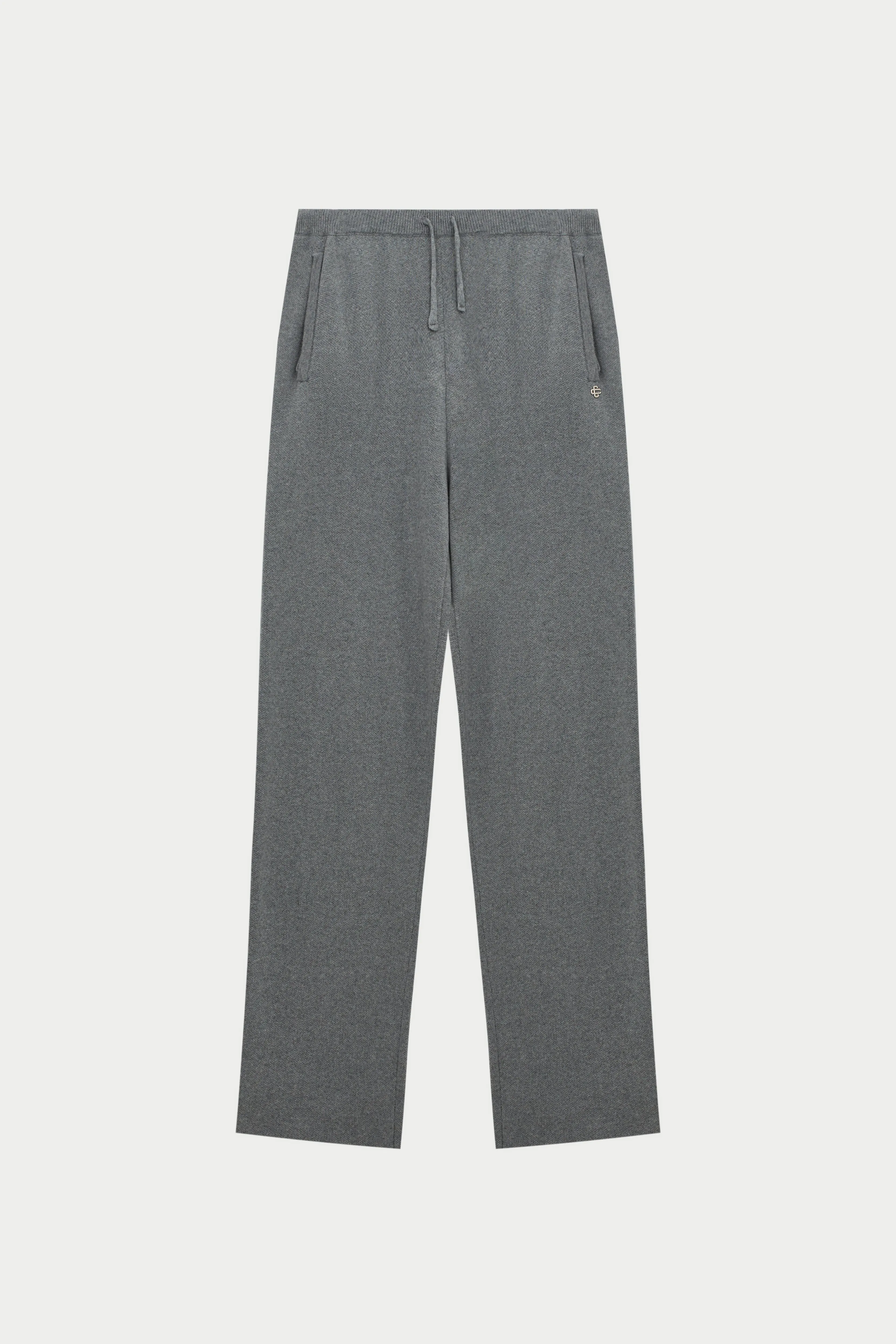 KNITTED RELAXED JOGGERS - GREY MARL