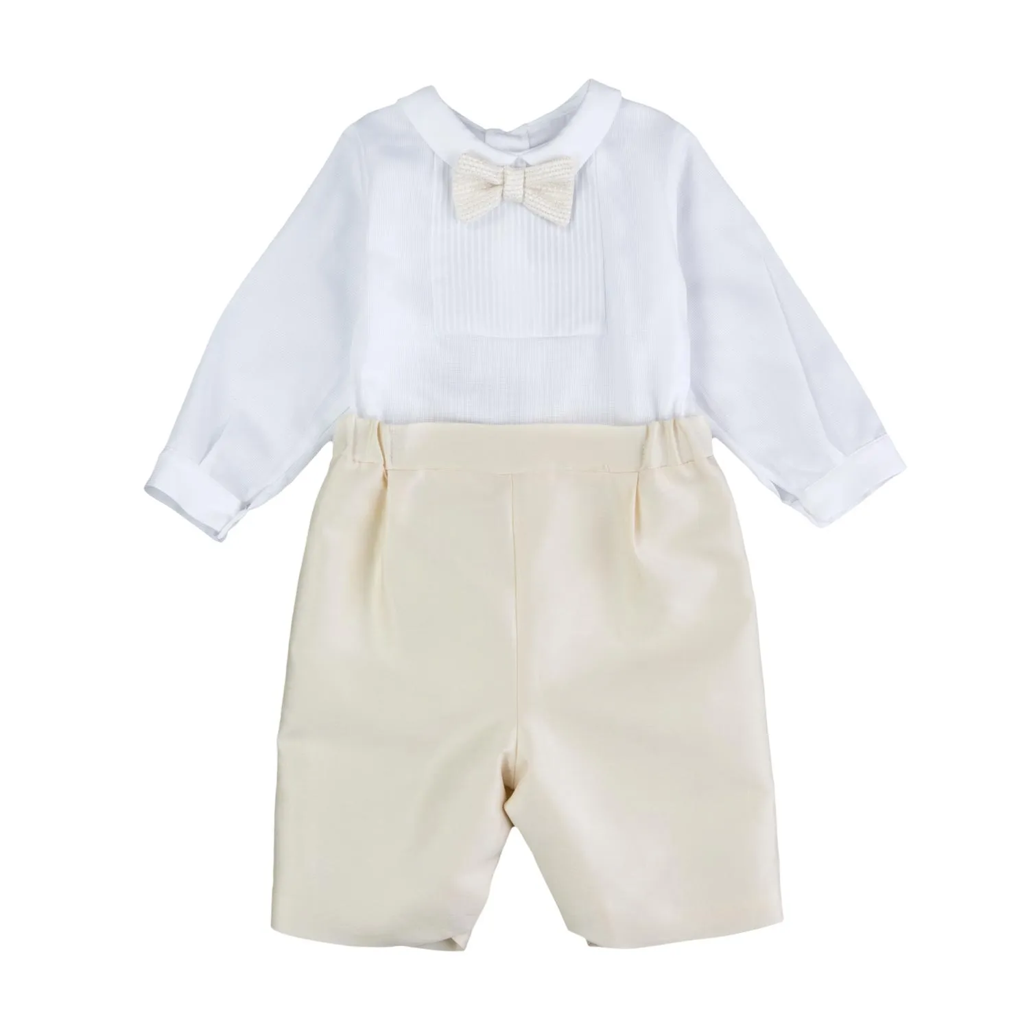 La Stupenderia Ivory Romper With Bow Tie