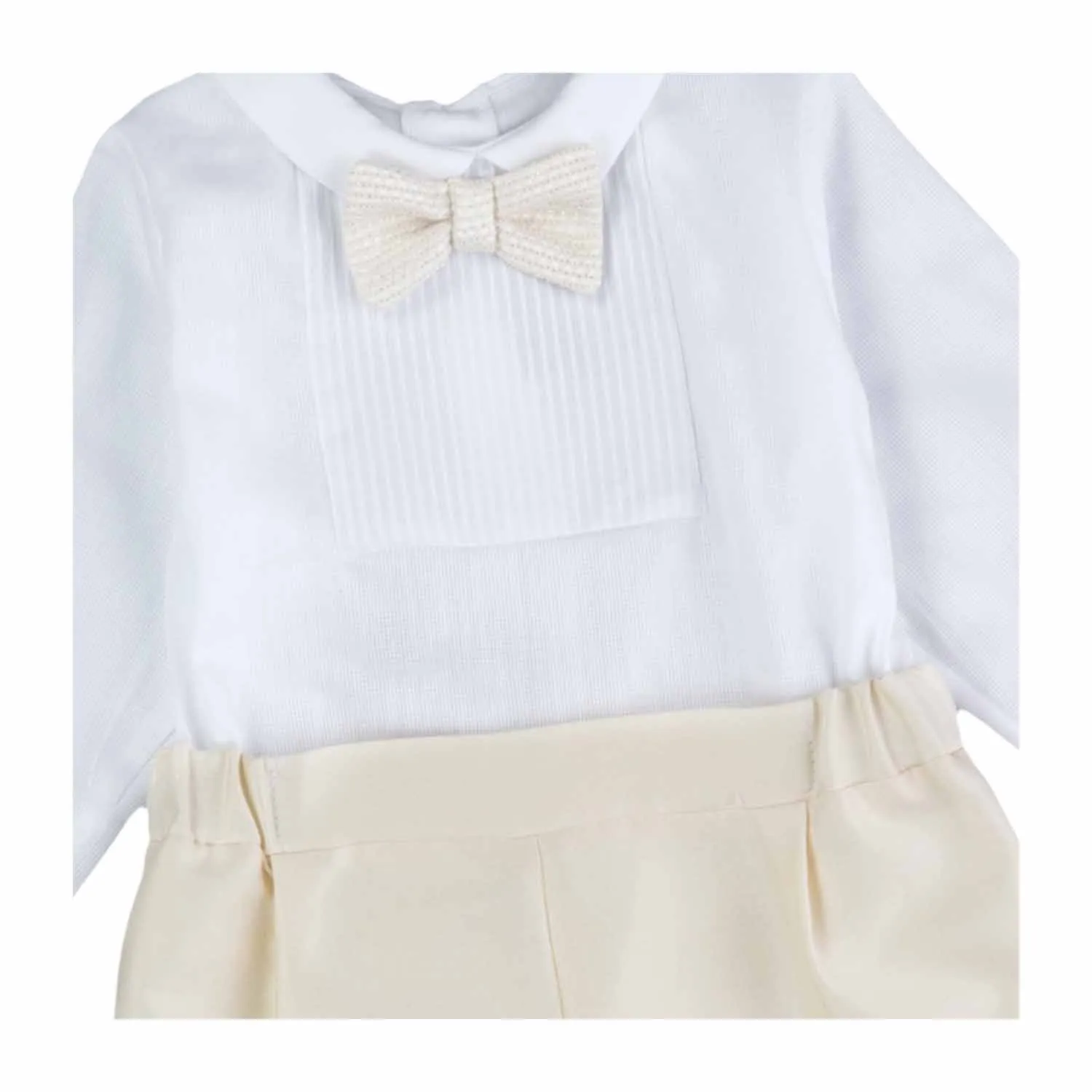 La Stupenderia Ivory Romper With Bow Tie