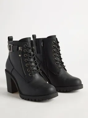 Lace Up Heeled Hiker Boot (WW)