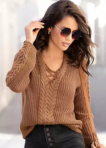 LASCANA Ajour Knit Jumper | Grattan