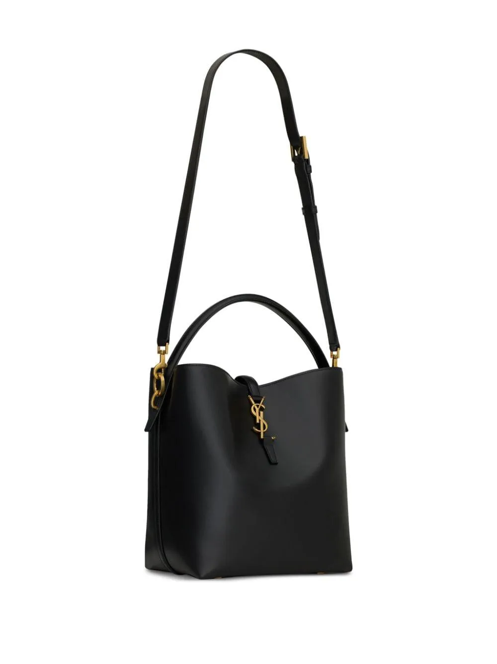 LE 37 BLACK LEATHER BUCKET BAG