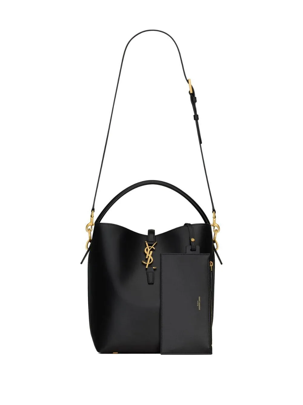 LE 37 BLACK LEATHER BUCKET BAG