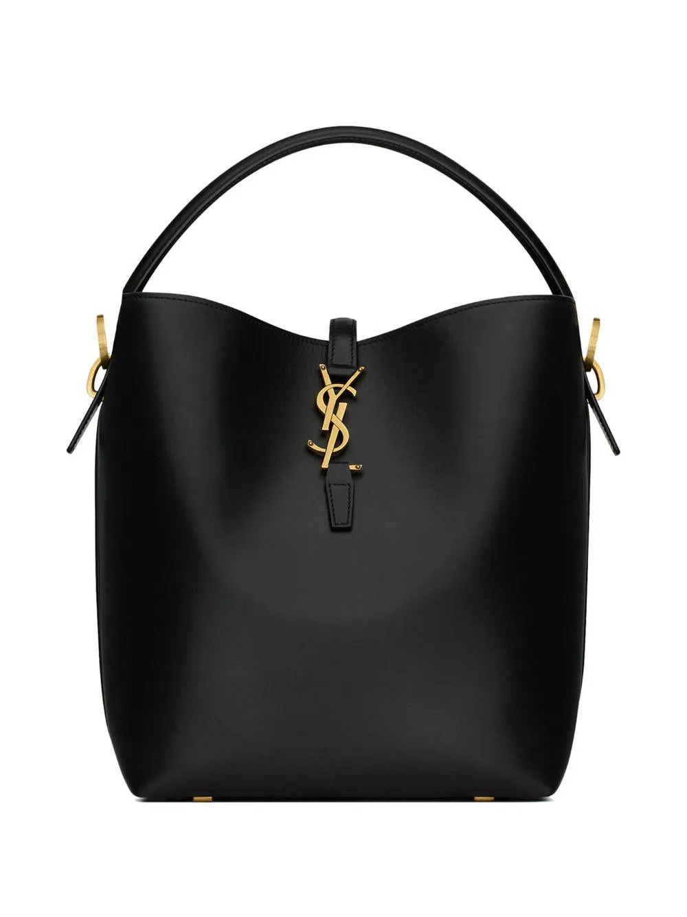 LE 37 BLACK LEATHER BUCKET BAG