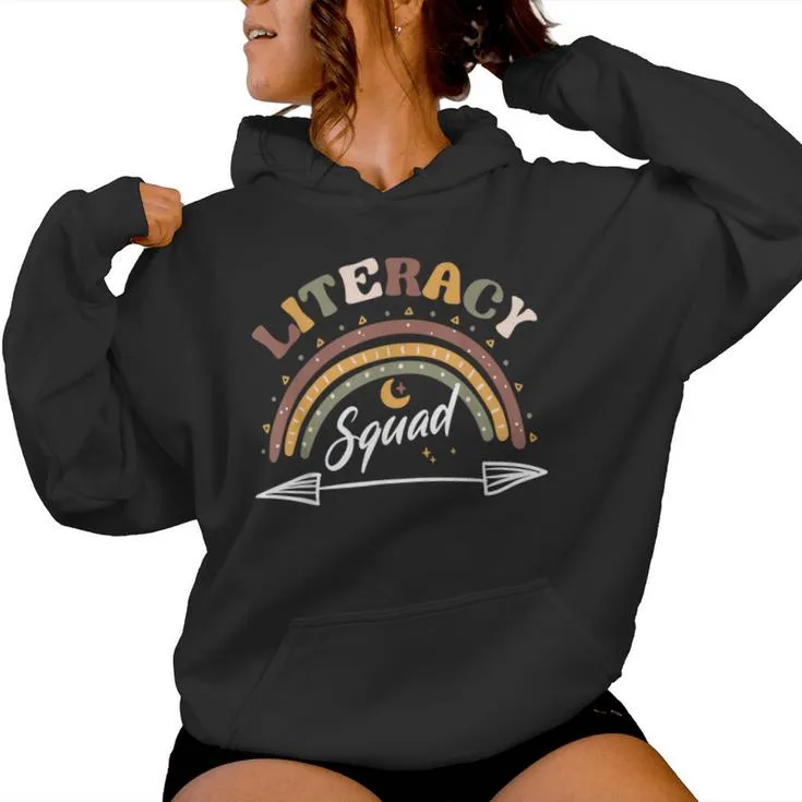 Literacy Squad Reading Teacher Interventionist Specialist Women Hoodie