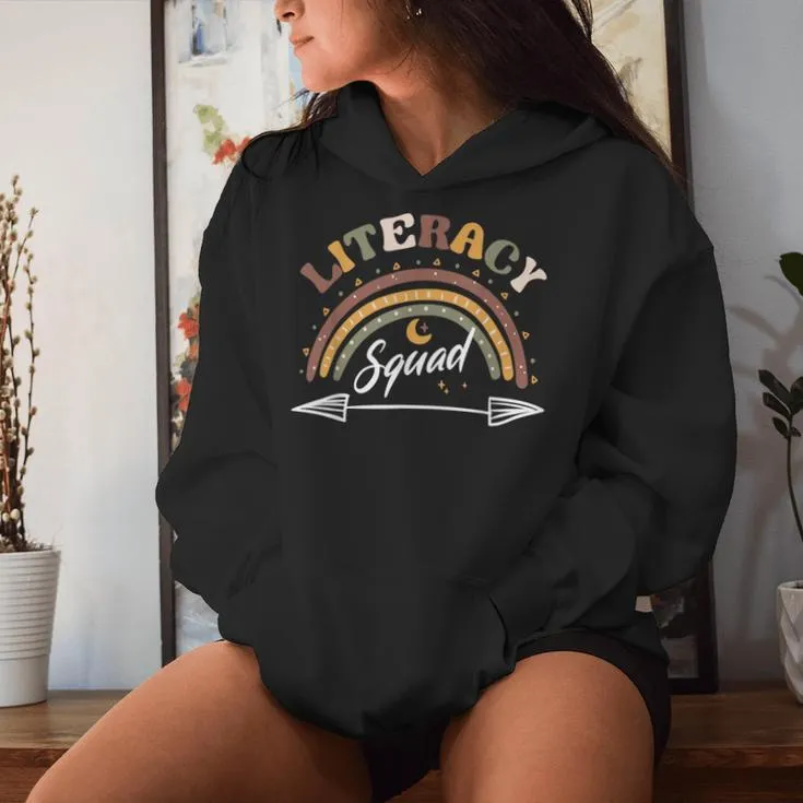 Literacy Squad Reading Teacher Interventionist Specialist Women Hoodie