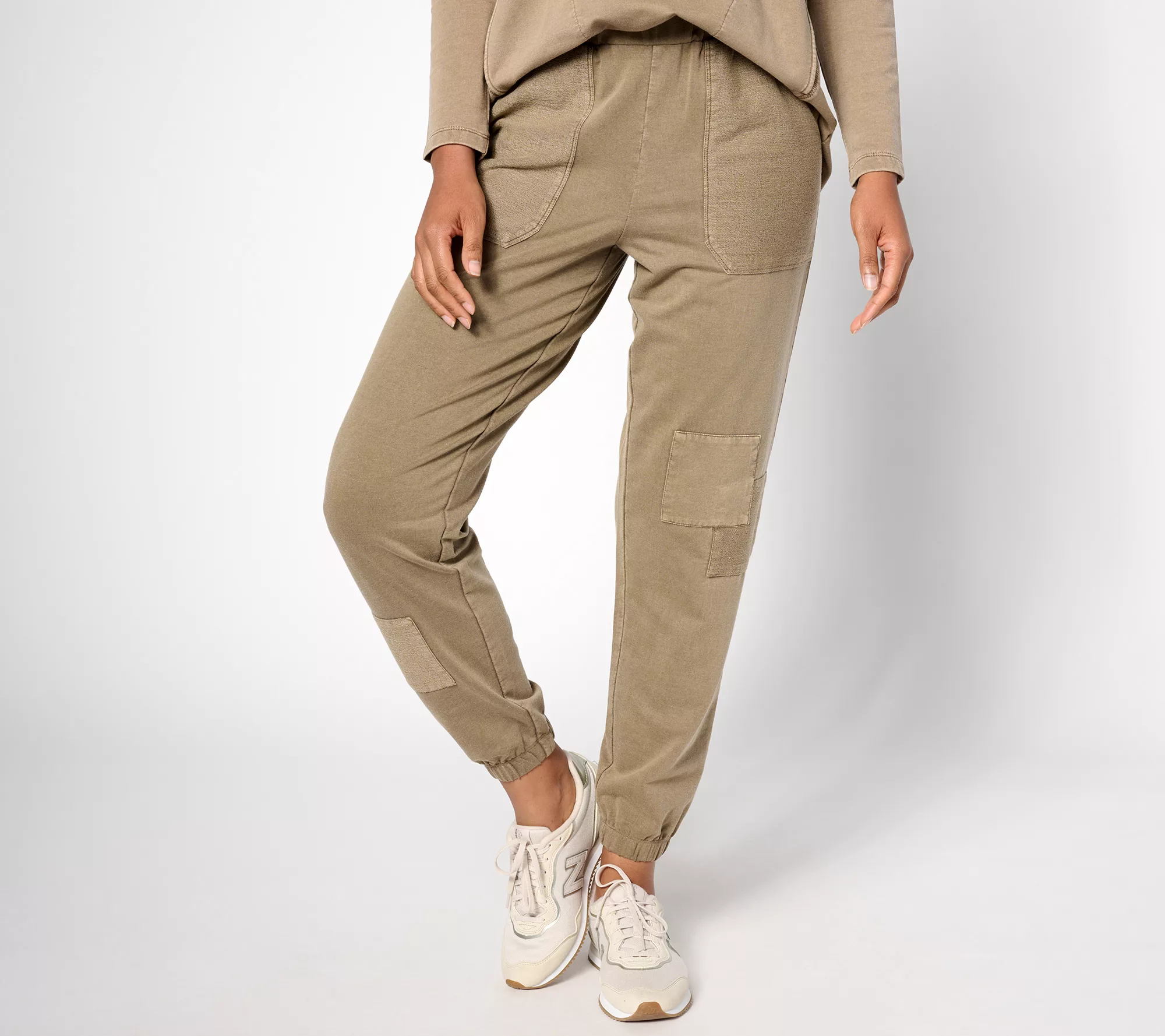 LOGO Life by Lori Goldstein Petite Pull-On Joggers with Patches