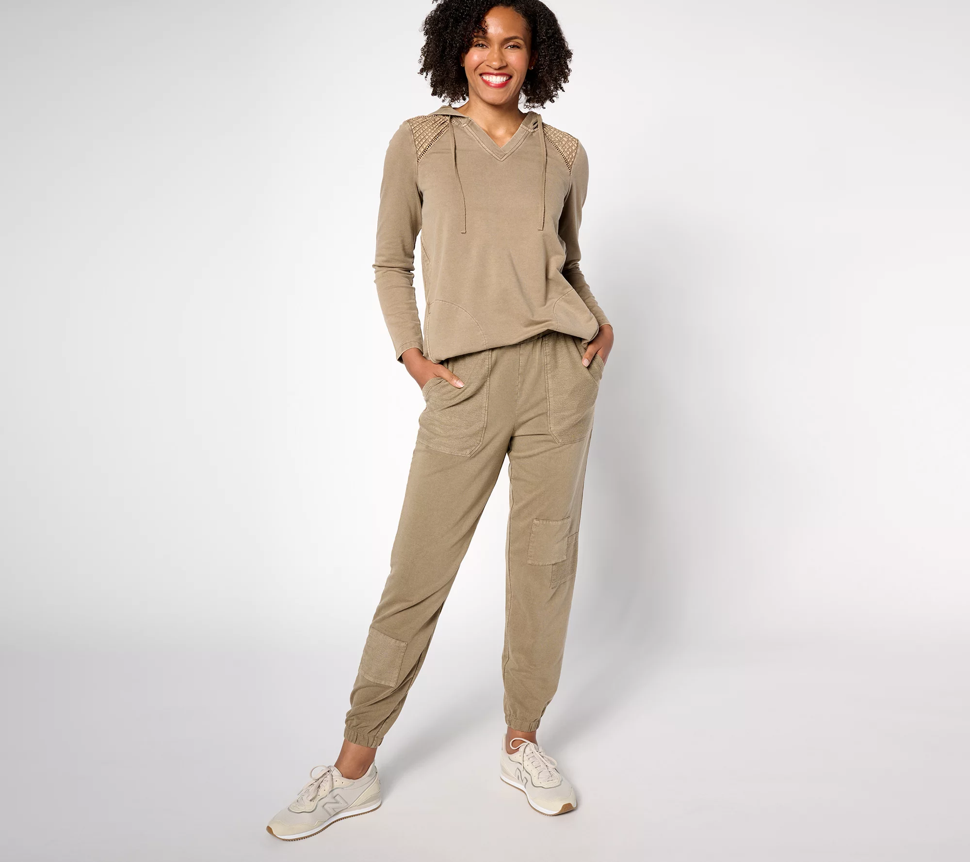 LOGO Life by Lori Goldstein Regular Pull-On Joggers with Pattches