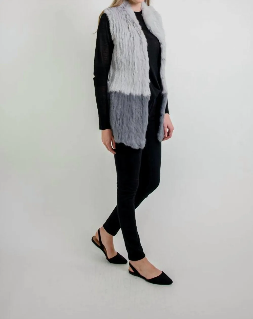 LOVE TOKEN - Elyse Genuine Rabbit Fur Vest