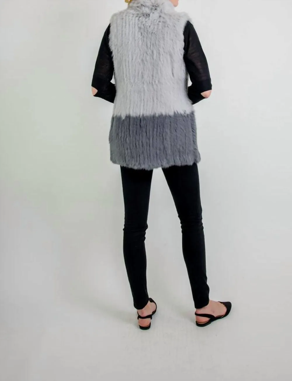 LOVE TOKEN - Elyse Genuine Rabbit Fur Vest