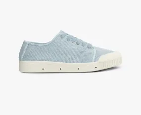 Low Top Washed Heavy Twill Trainers in Blue