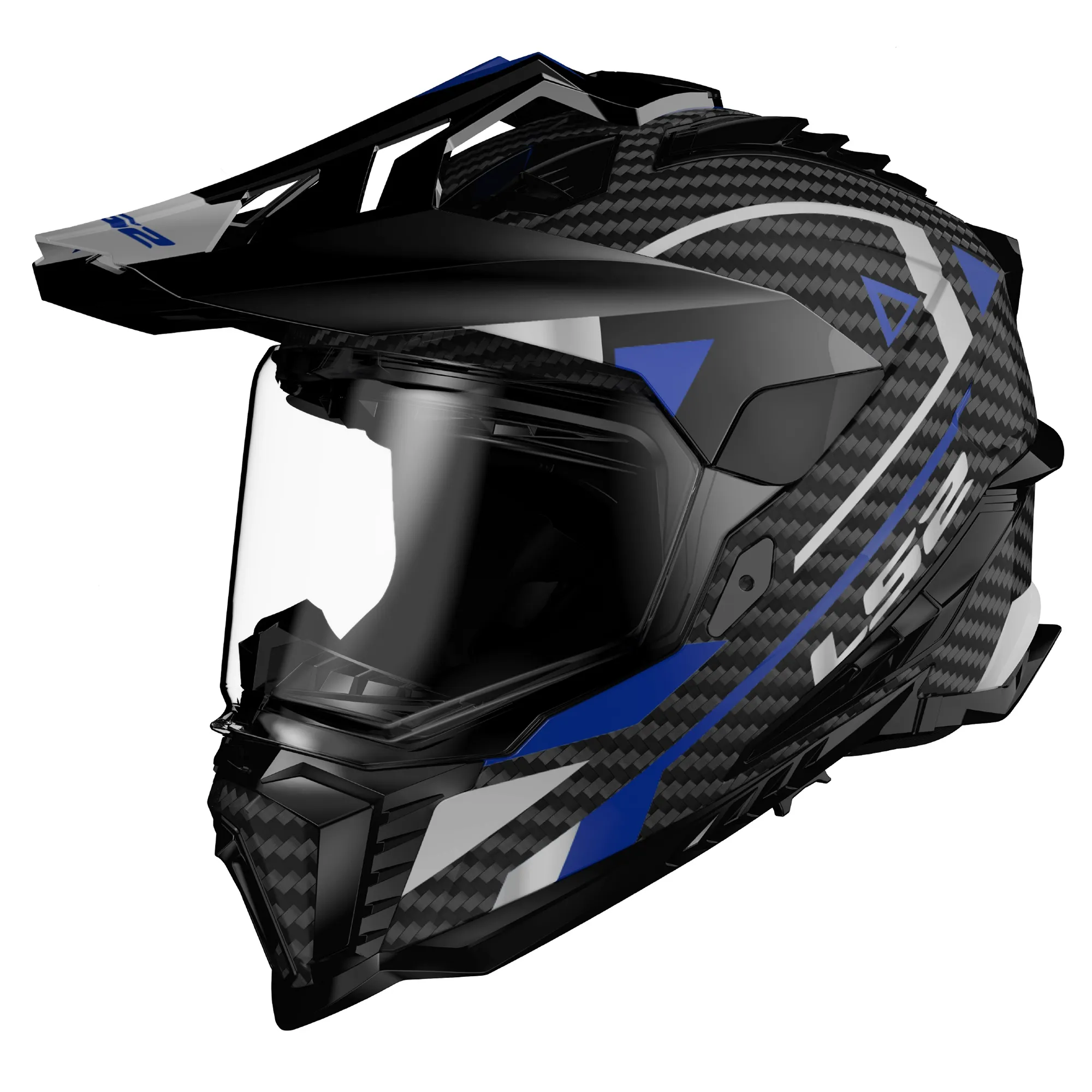 LS2 MX701 Explorer Carbon Adventure Helmet - Blue